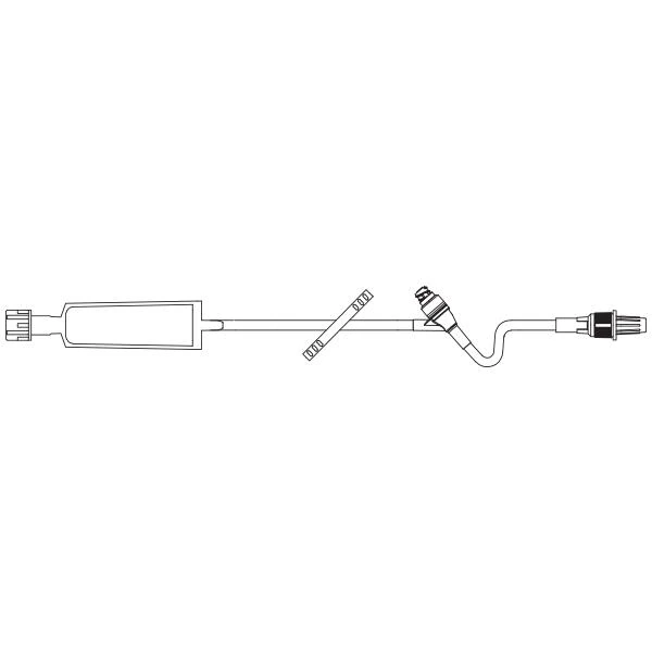 Baxter IV Extension Set, 0.22 Micron High Pressure Filter, 16" Male Luer Lock, Retractable Collar, 5.1mL Priming Volume, Sterile, Latex-Free, 96 Hr, Each