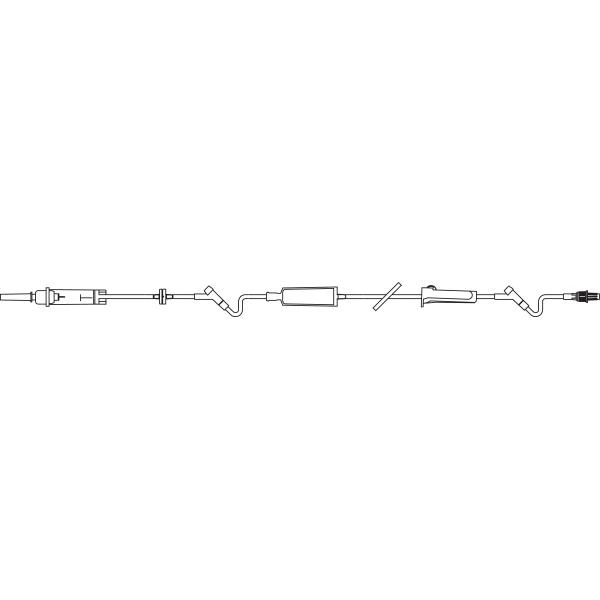 Baxter Continu-Flo IV Solution Set, Minidrip 60 Drops/mL, 105" Male Luer Lock Adapter, 2 Injection Sites (84" and 6"), 0.22 µm Upstream High Pressure Extended Life Filter, 48/Case