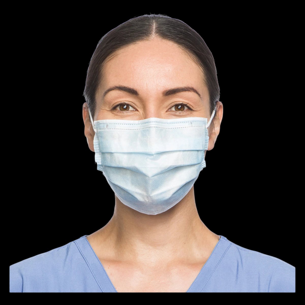 HALYARD Surgical Face Mask Fog-Free with Foam Strip, Tie-On, Blue, 50/Box