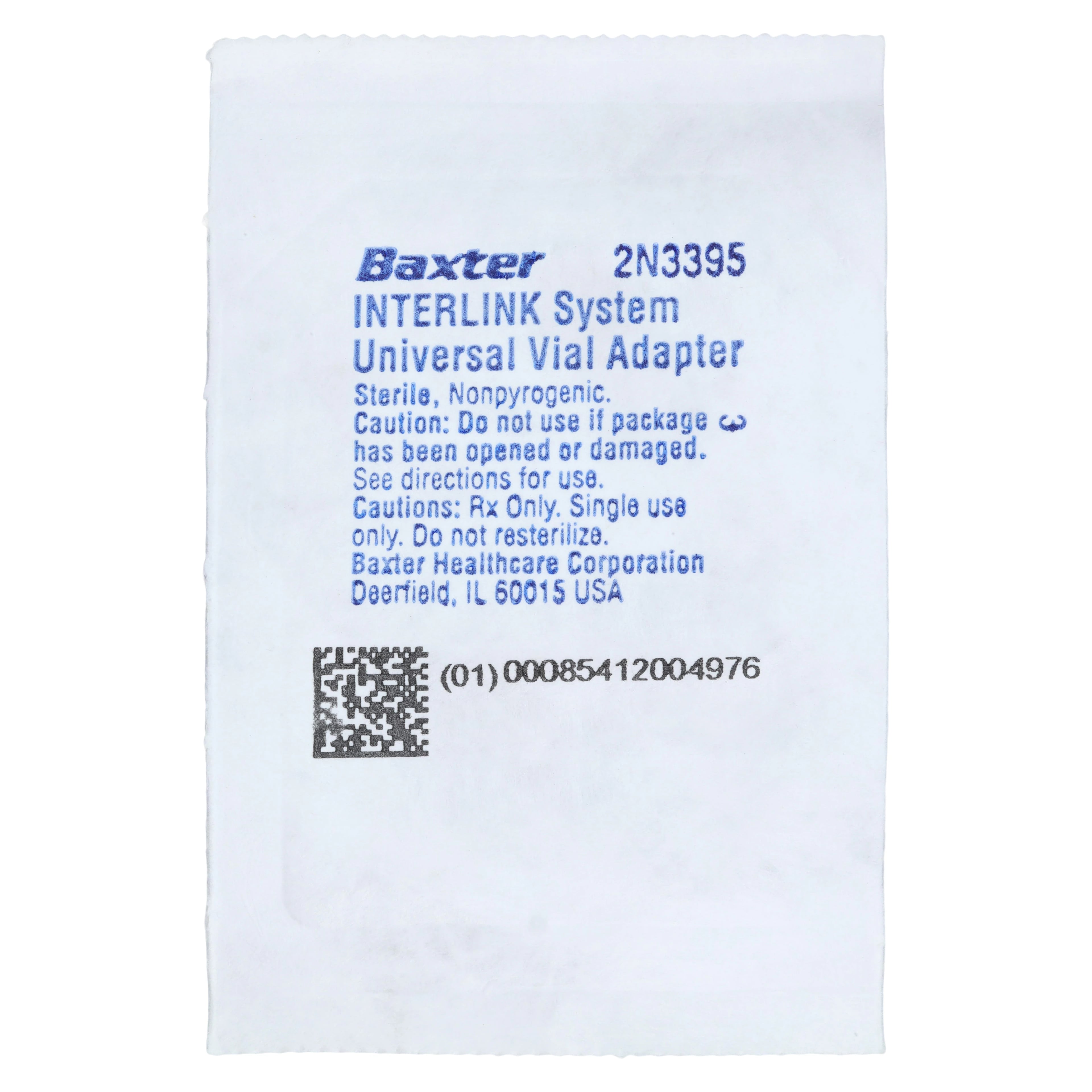 Baxter InterLink Vial Adapter Universal, Non-DEHP, Non-PVC, Sterile, Latex-Free
