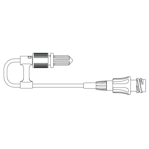 Baxter Interlink IV Connector Loop, 6" Male Luer Lock Adapter, Sterile, Non-DEHP, Latex-Free, Each