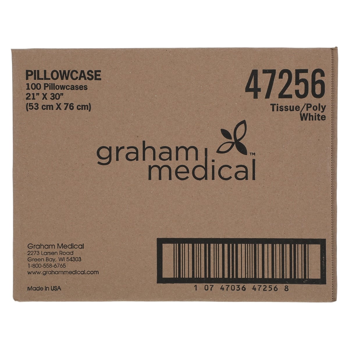 Graham Medical Apex Pillow Cases, Tissue/Poly, White, Disposable, 21 in x 30 in, 100/Box