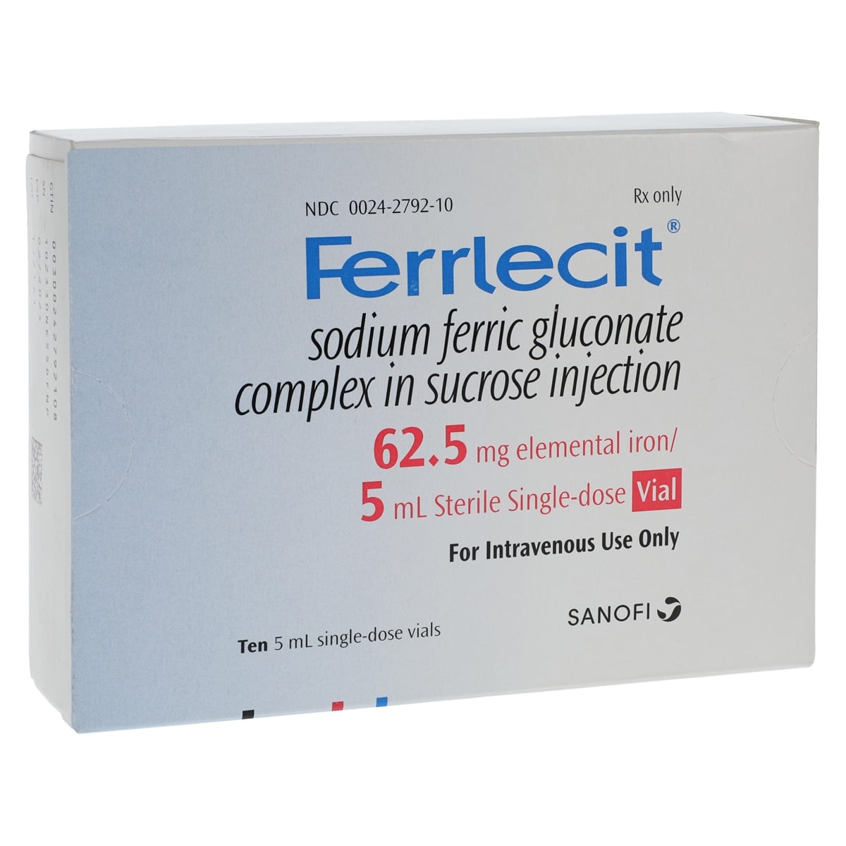 Ferrlecit Injection Vial 62.5mg, 5mL, Single Dose Vial, 10/Package, 01KT0J076XWQECBAJQAQZ329V2