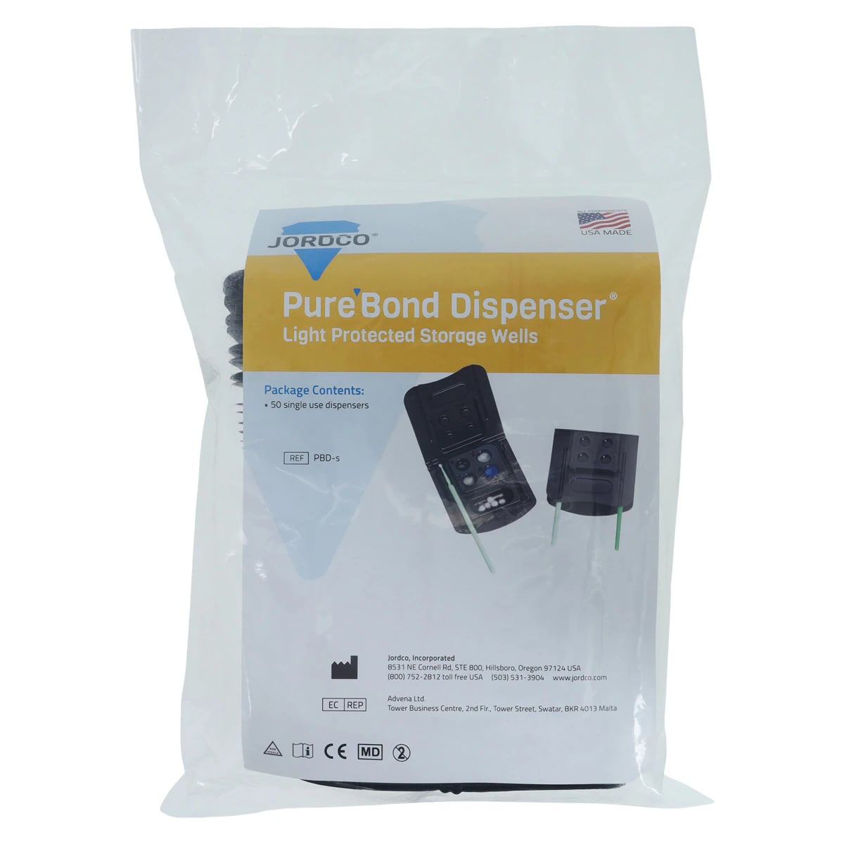 Jordco Pure Bond Dispenser Wells, Black, Disposable, 50/Pkg, PBD-S