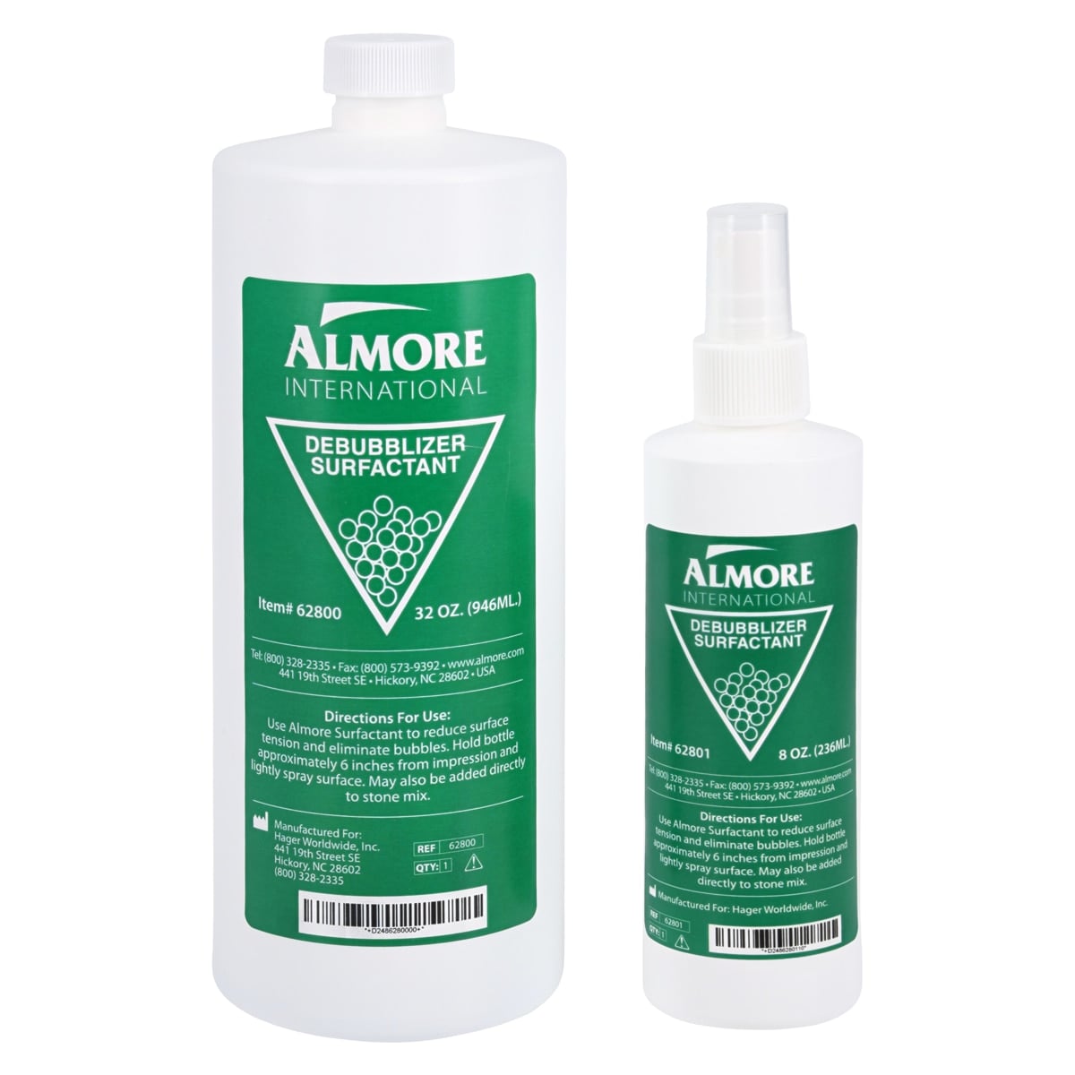 Almore Surfactant Debubblizer, 32oz Bottle with Refillable 8oz Pump Spray Bottle