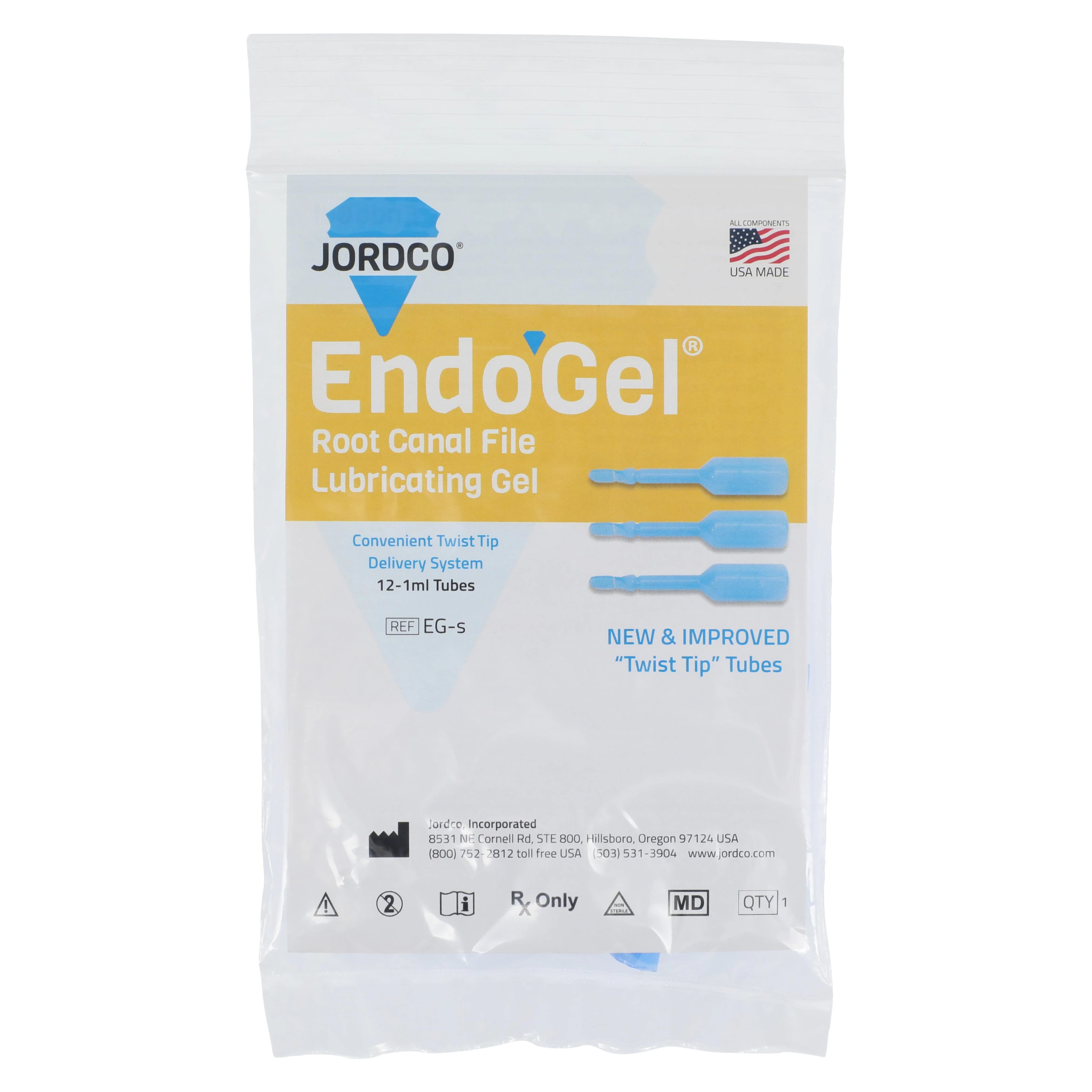 EndoGel Root Canal File Lubricating Gel, 1 mL MicroDose Tubes, 12/Pk, EG-S