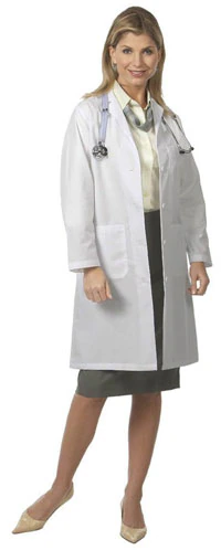 Fashion Seal Women's Traditional Length Lab Coat, White, 65% Polyester / 35% Cotton, 39.5 in, 3 Pockets, 16 Each