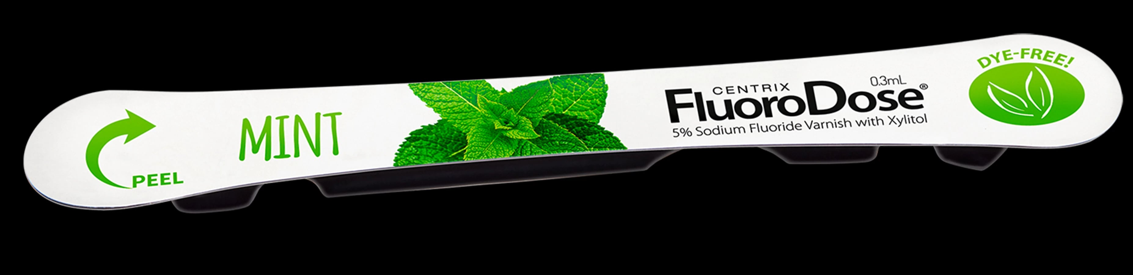 FluoroDose Fluoride Varnish, 5% Sodium Fluoride, Mint, 0.3 mL Single-Dose LolliPack with Benda Brush, 120/Pkg, 360086