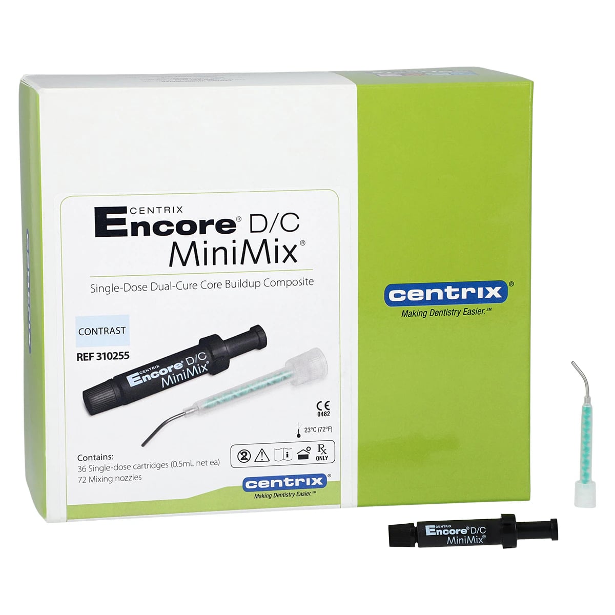 Encore D/C MiniMix Core Build-Up Material, Kit, 0.5 ml, Contrast Blue, 36/Pk, 310255
