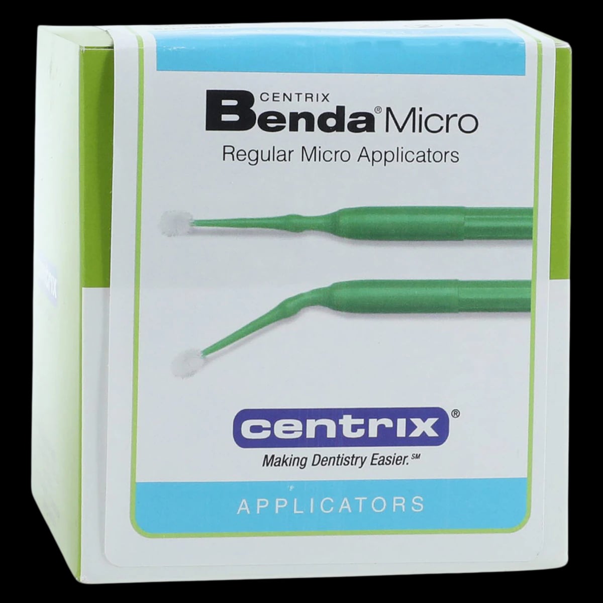 Benda Micro Applicators, Regular 2.0mm, Green, Single-Ended, 576/Box, #380015