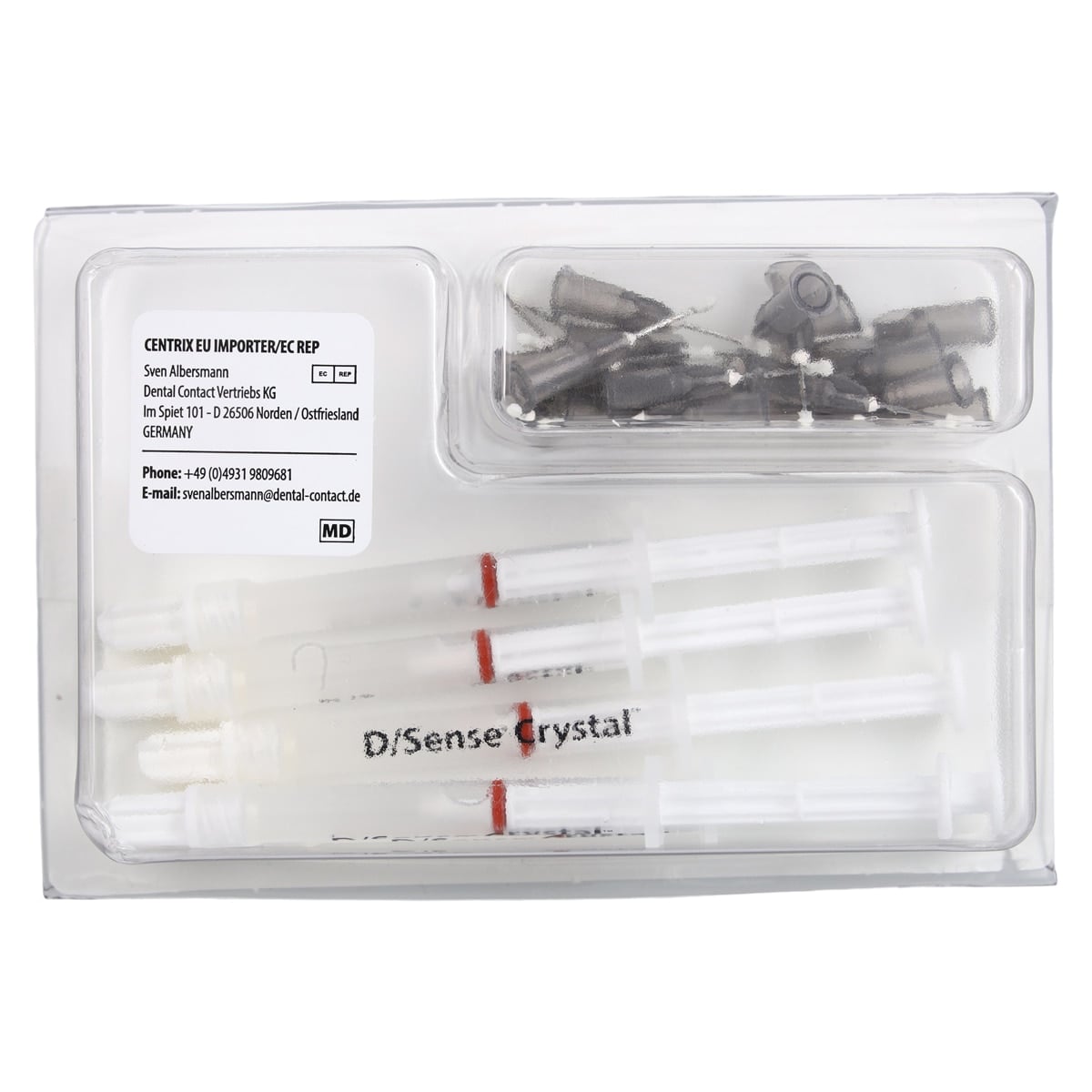 D/Sense Crystal Dentin Desensitizer, Dual-Action Gel, Syringe with SofNeedle Tips, 1.0 mL, 6/Box, 310106