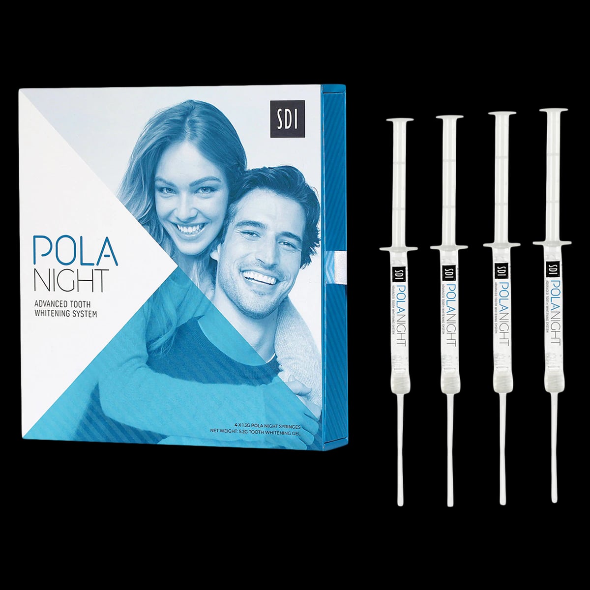 Pola Night Tooth Whitening System, 16% Carbamide Peroxide, Mini Kit, 1.3 g Syringes, 4/Pk, Spearmint, 7700108