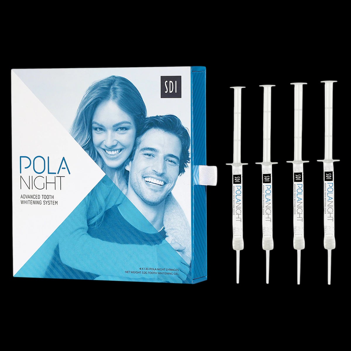 Pola Night Tooth Whitening System, 22% Carbamide Peroxide, Mini Kit, 1.3 g Syringes, 4/Pk, Spearmint, 7700110