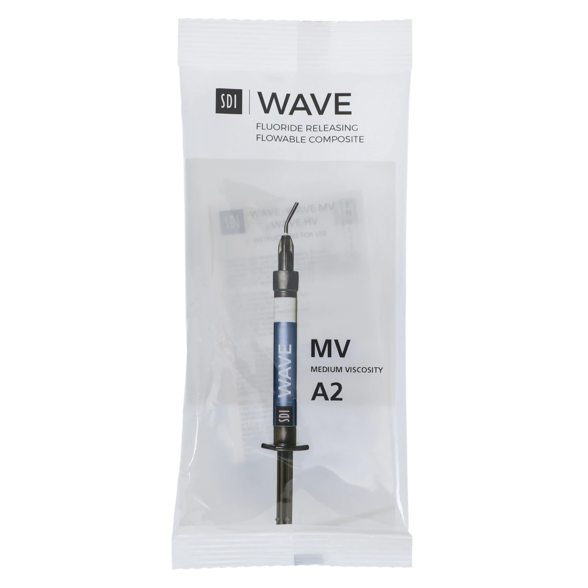 SDI Wave MV Nanofilled Flowable Composite, Light-Cure, Syringe Refill, Medium Viscosity, Shade A2, 1 g Syringe with 5 Tips, 1/Pk, 8310203