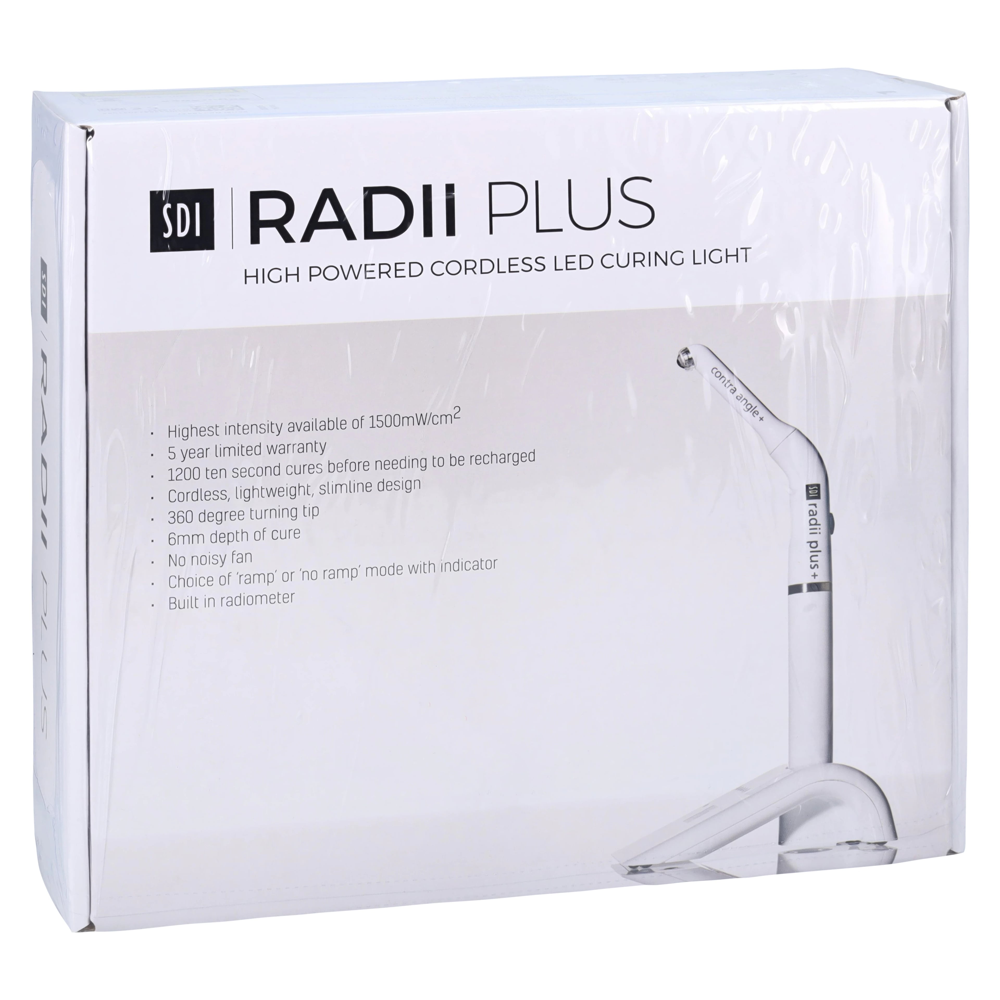 Radii Plus + LED Curing Light, 1500 mW/cm², Rechargeable, 400-750 nm Wavelength