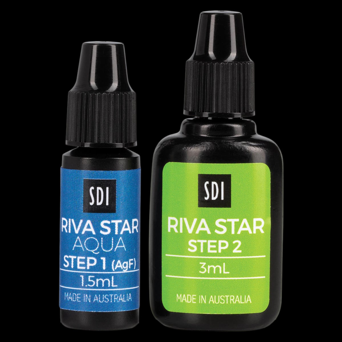 SDI Riva Star Aqua Bottle Kit, 2-Step Silver Fluoride Desensitizer, Step 1 1.5mL & Step 2 3mL, 8800532