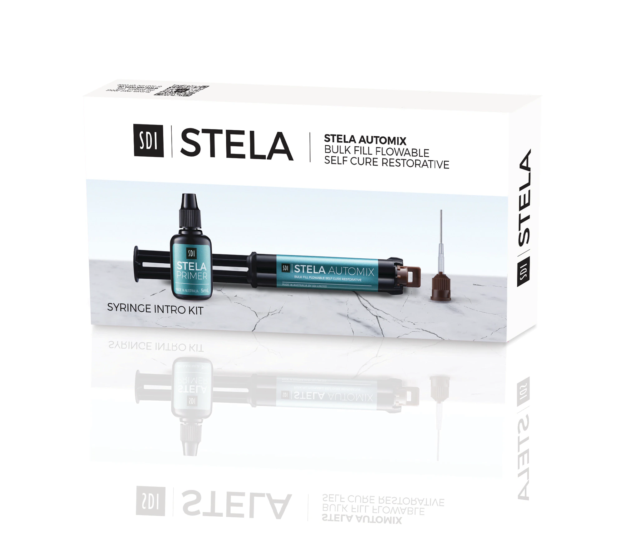 SDI Stela Automix Intro Kit, Bulk Fill Flowable Self-Cure Composite, Universal Shade, 8g Syringe + 5ml Primer, 8640002