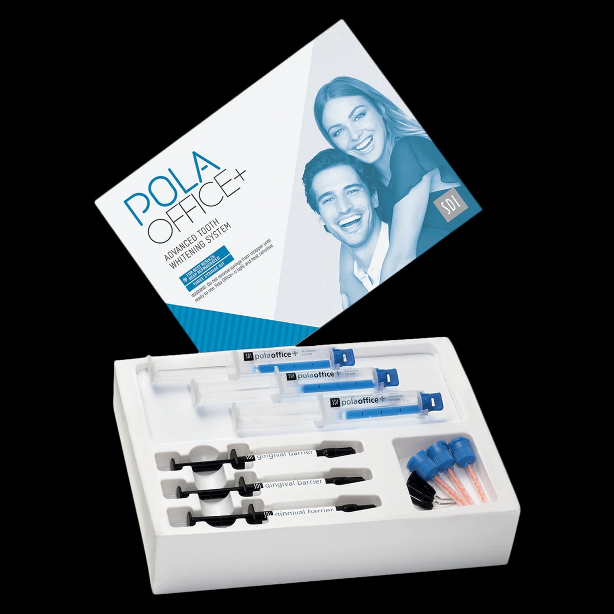 Pola Office+ In-Office Tooth Whitening System, 37.5% Hydrogen Peroxide, 3-Patient Kit with Retractors, 3 x 2.8 mL Syringes, 7700416