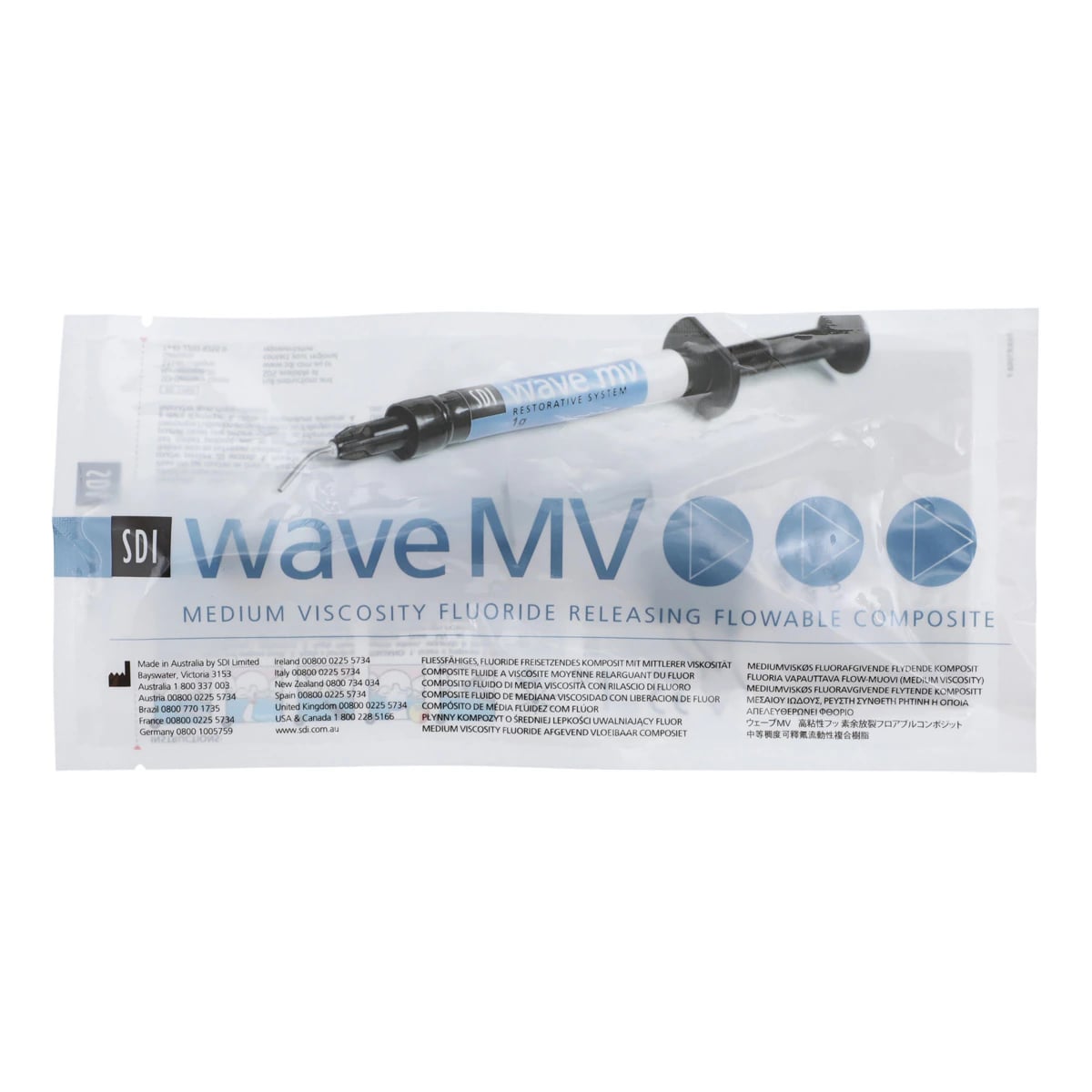 SDI Wave MV Nanofilled Flowable Composite, Light-Cure, Syringe Refill, Medium Viscosity, 1 g, Shade A3.5, 1/Pk, 8310405