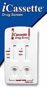 iCassette Drug Screen Test Kit, 8 Panel (COC/THC/OPI/AMP/MAMP/PCP/BZO/BAR), Moderately Complex, 25/Box