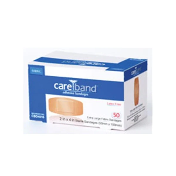Careband Adhesive Bandage Sheer, 2x4", Natural, Sterile, 50/Box