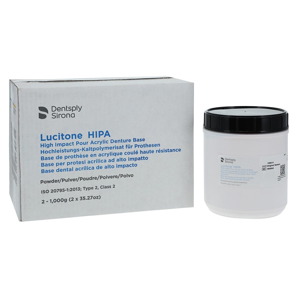 Lucitone HIPA Denture Base Resin, Original Opaque, Powder, 2 x 1000g