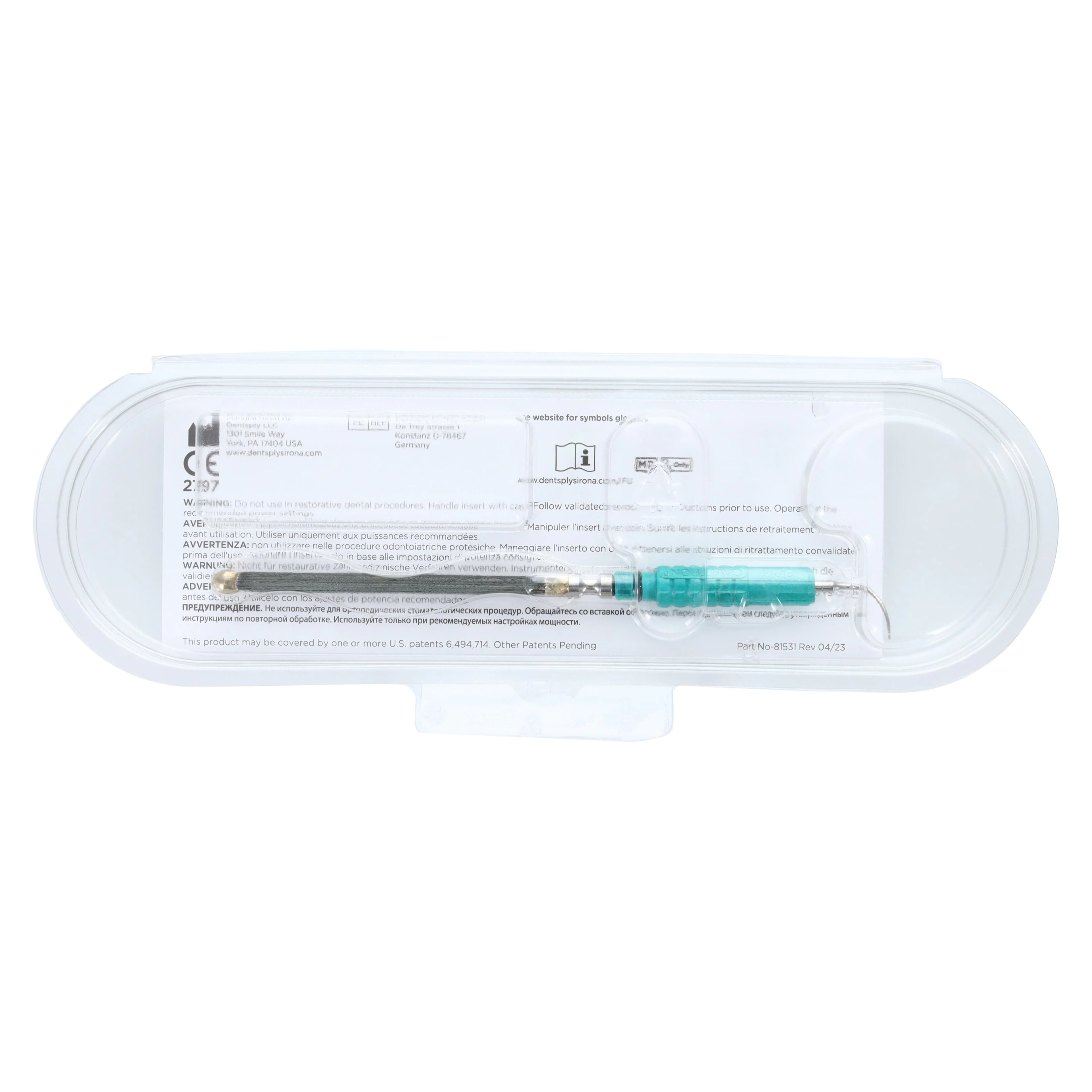 Cavitron FSI Slimline Ultrasonic Insert, FSI-SLI-10R, Right Curve, 30 kHz, Dark Green Grip, 1/Pk, 80397