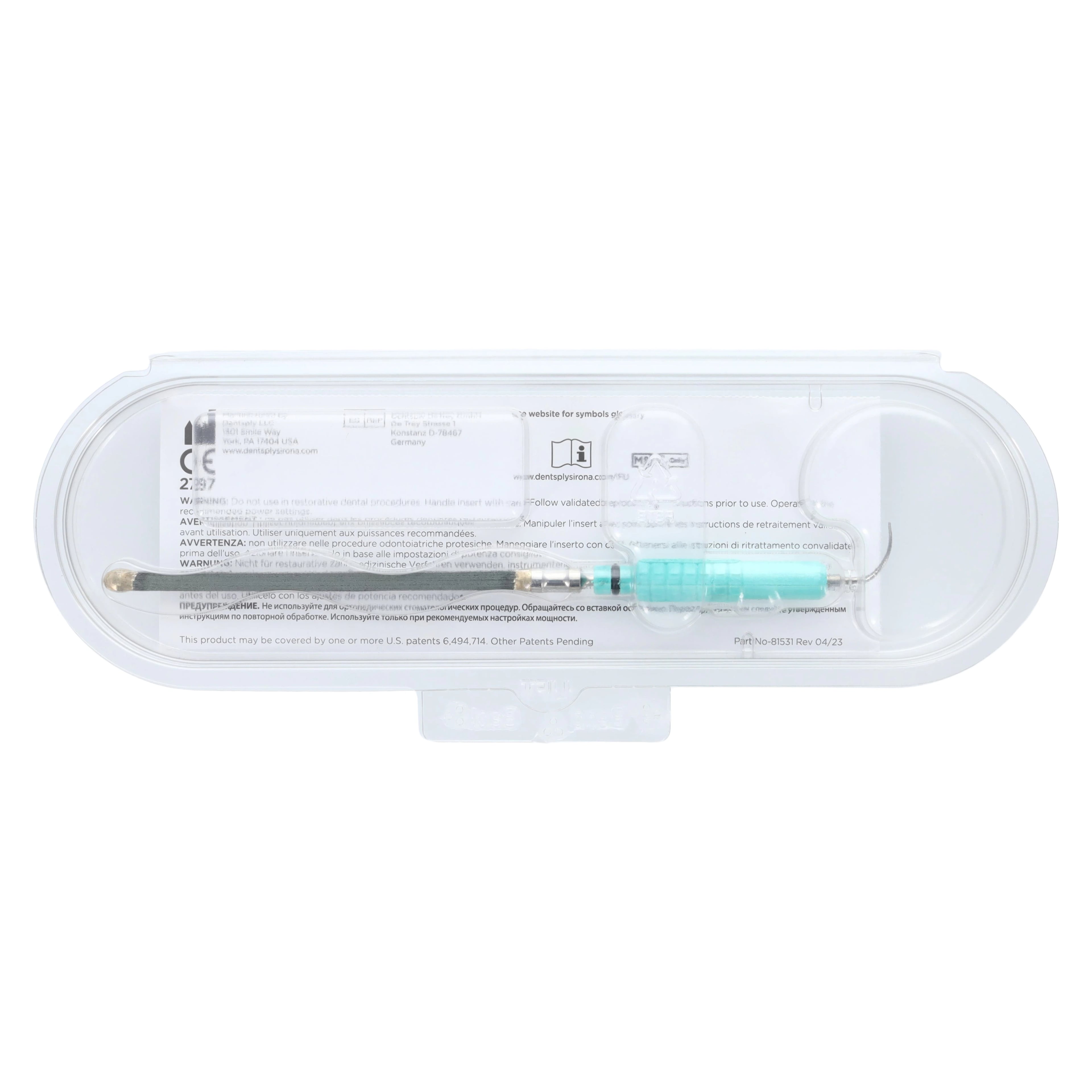 Cavitron FSI Focused Spray Slimline Ultrasonic Insert, FSI-SLI 10L, 25 kHz, Left, Light Green, 1/Pk, 80393
