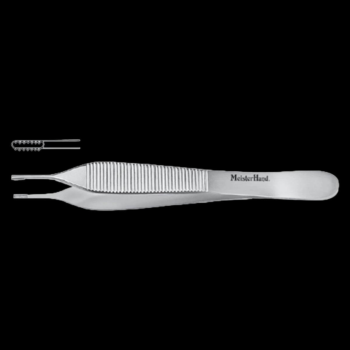Meister-Hand Adson Tissue Forcep, Straight, 4-3/4", Stainless Steel, Autoclavable, Each