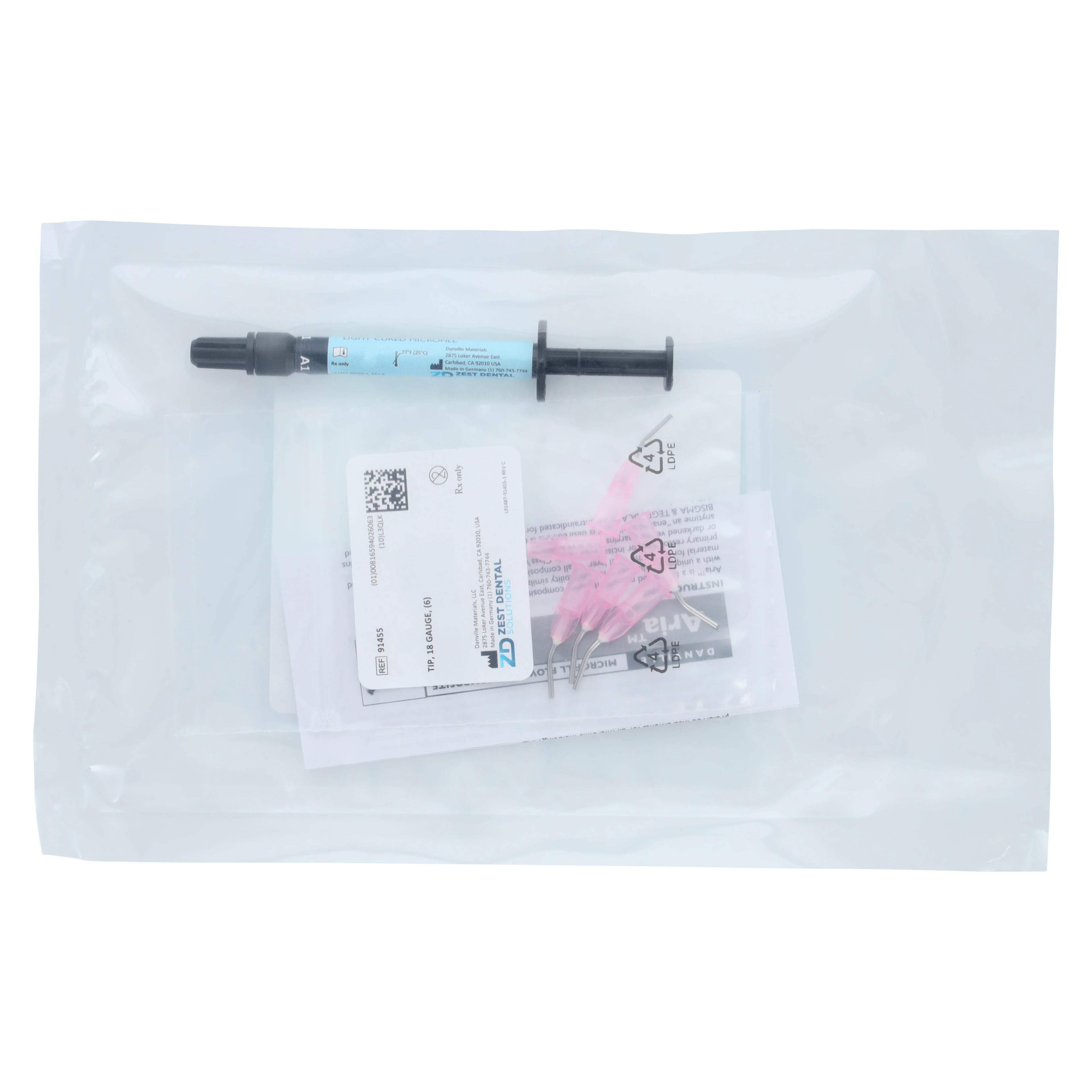 Aria Microfill Flowable Composite Syringe, A1, 1g Automix Dual Syringe Refill