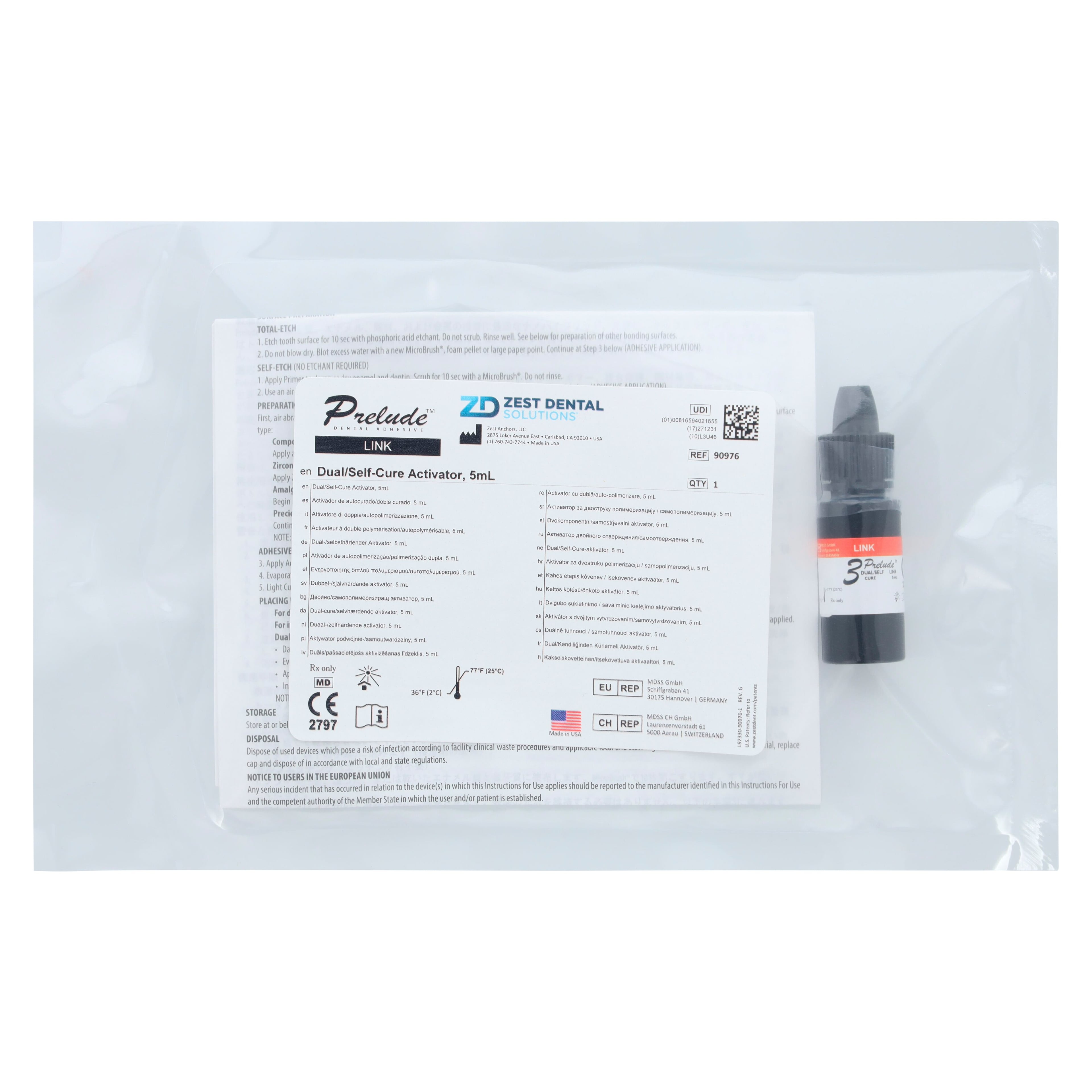 Prelude Link Nanohybrid Adhesive, Dual/Self-Cure, 5 mL, 1/Pk, 90976