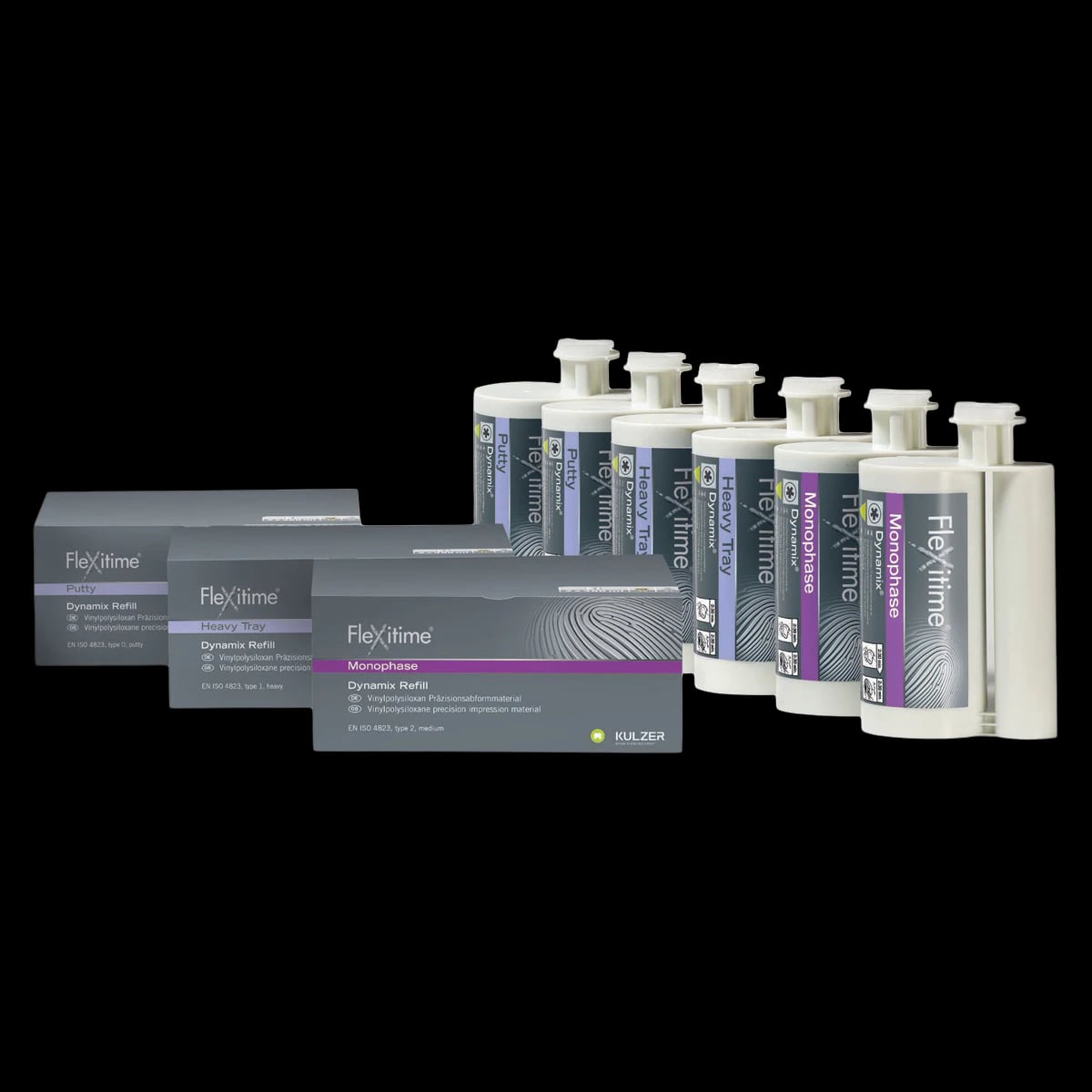 Kulzer Flexitime Dynamix Putty VPS Impression Material Refill, 2 x 380 mL Cartridges, 40003992