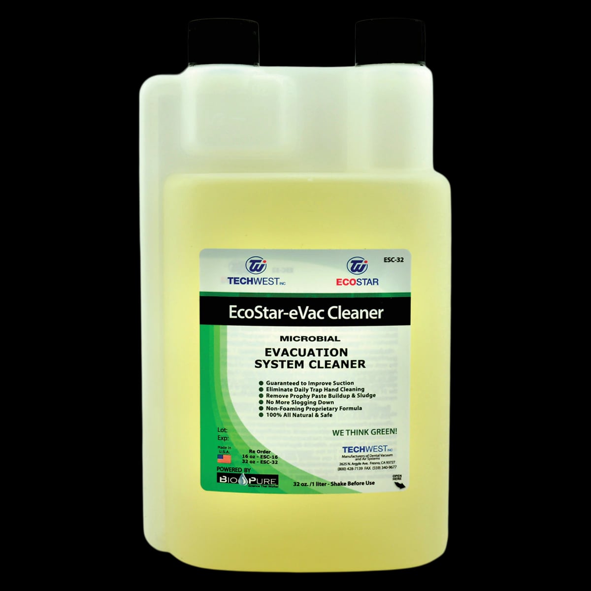 EcoStar eVac Evacuation System Cleaner, 32 oz Bottle, ESC-32