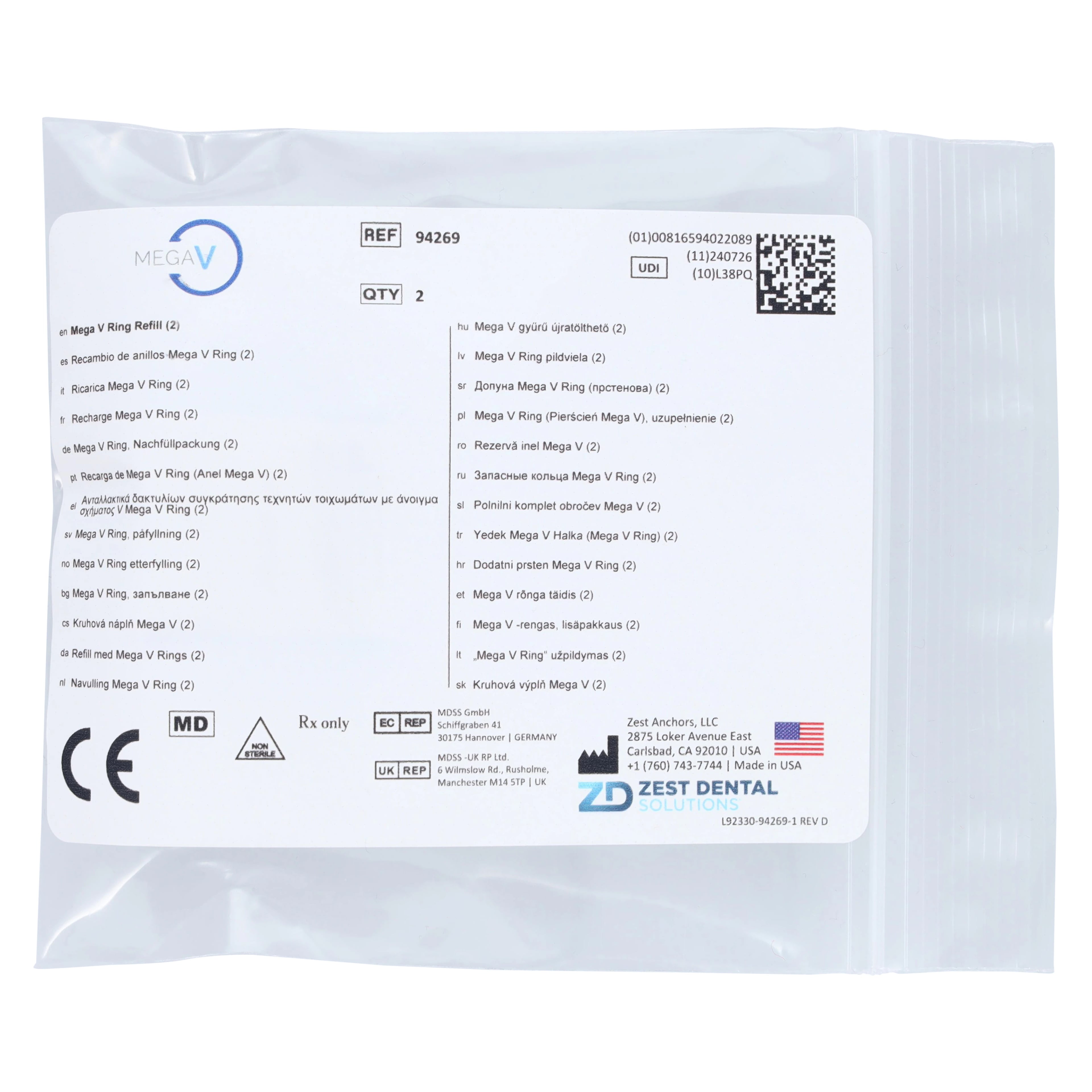 Mega V Contact Matrix System Ring Refill, 2/Pk, 94269
