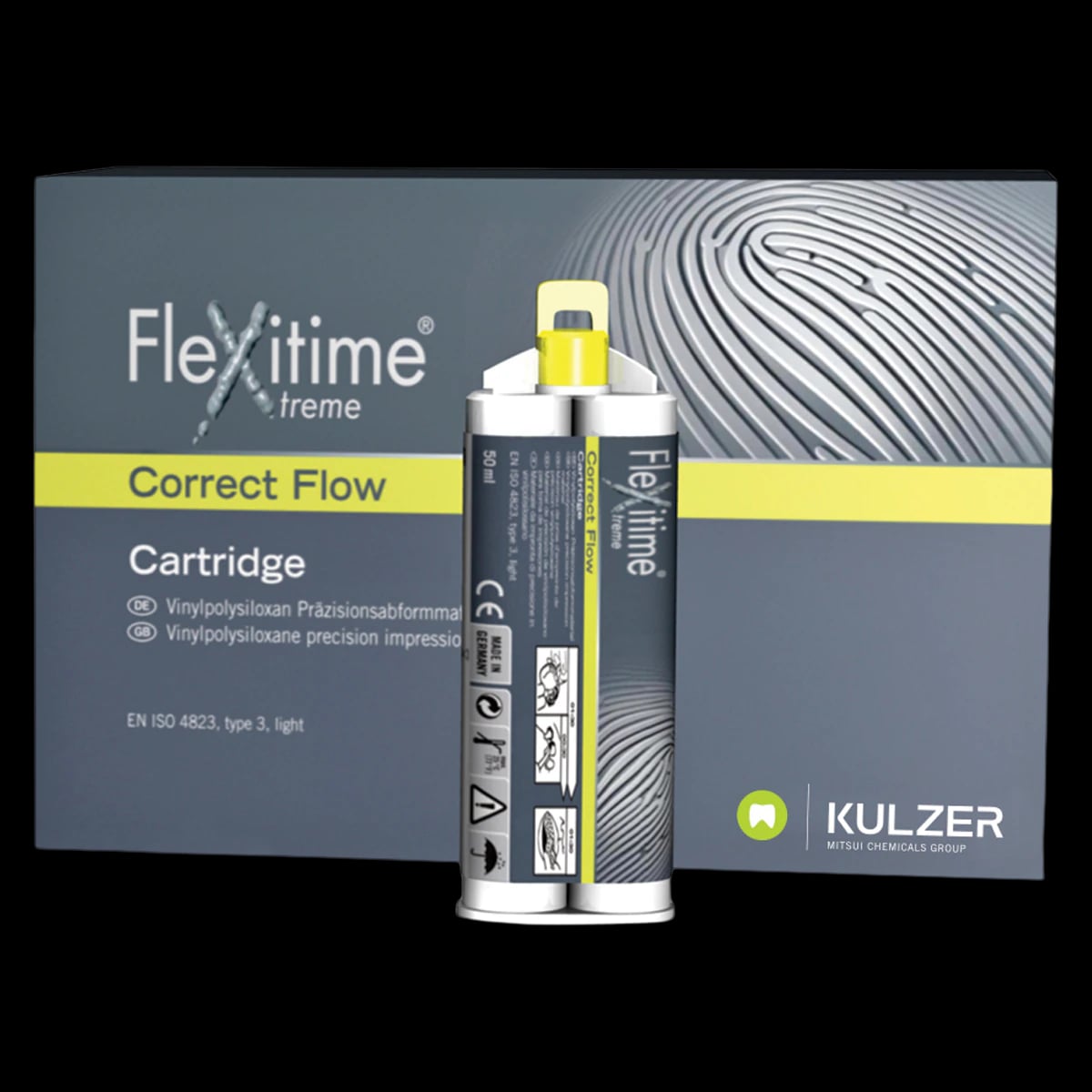 Flexitime Xtreme 2 Correct Flow VPS Impression Material Refill, 6 x 50 mL Cartridges, 18 Mixing Tips, 66050334