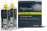 Flexitime Correct Flow VPS Impression Material Refill, 2 x 50 mL Cartridges with 12 Mixing Tips, 50034806