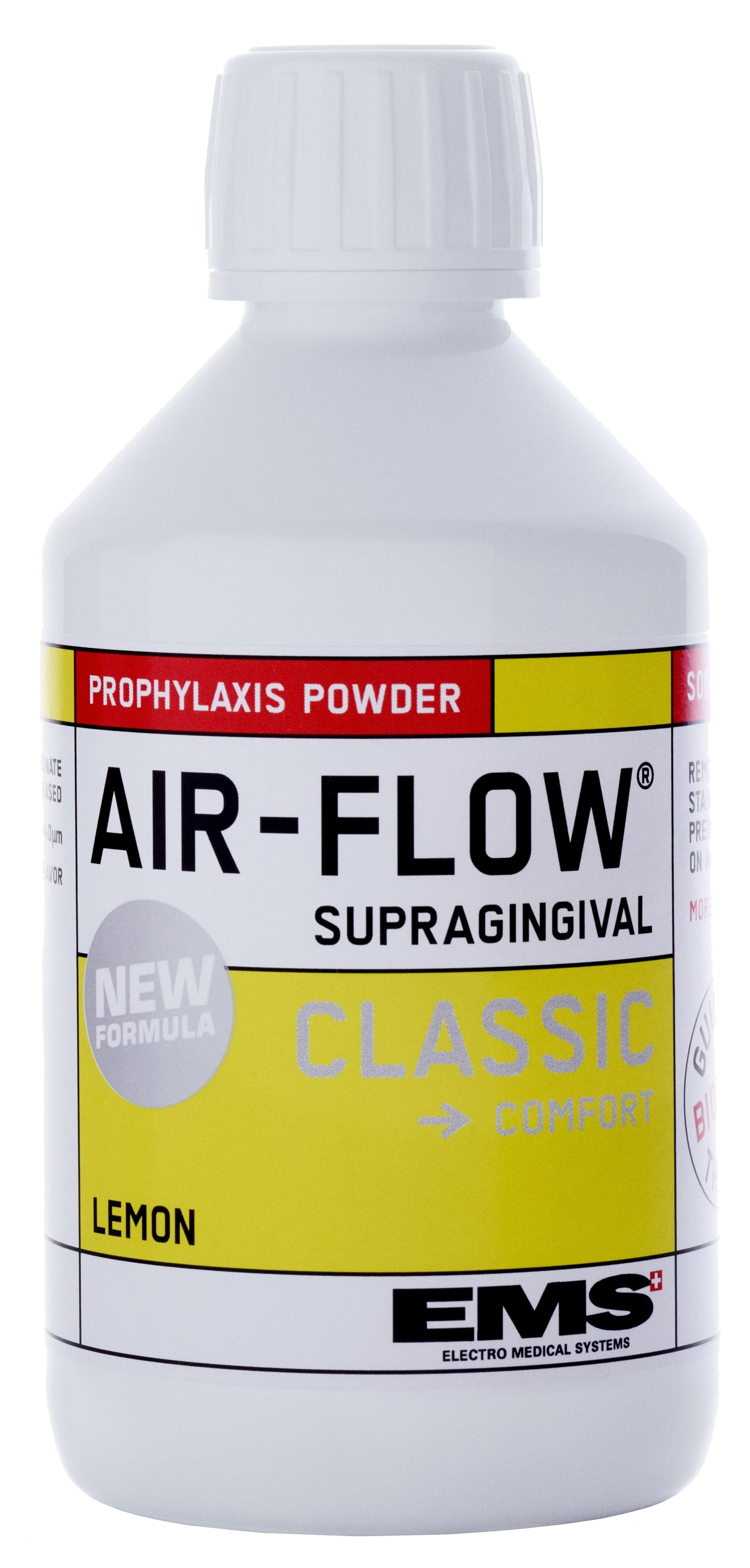EMS Air-Flow Classic Comfort Prophy Powder, Lemon, 300g Bottle, 4/Pkg, DV-164/A/LEM