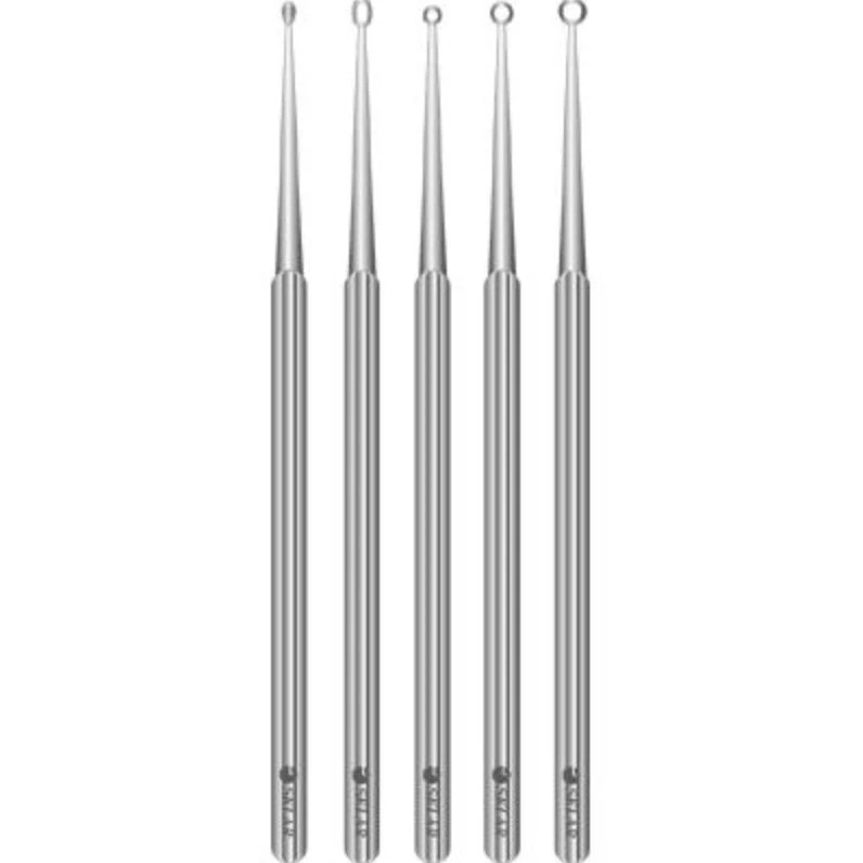 Sklar Instruments Ear Curettes, Assorted 3mm–5mm, 5-3/4", Plastic, Non-Sterile, Disposable, 50/Box