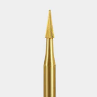 Microcopy NeoBurr 30-Blade Trimming & Finishing Carbide Bur, FG #9214UF, Gold Plated, Pointed Taper, 5/Pk, NB5-9214UF