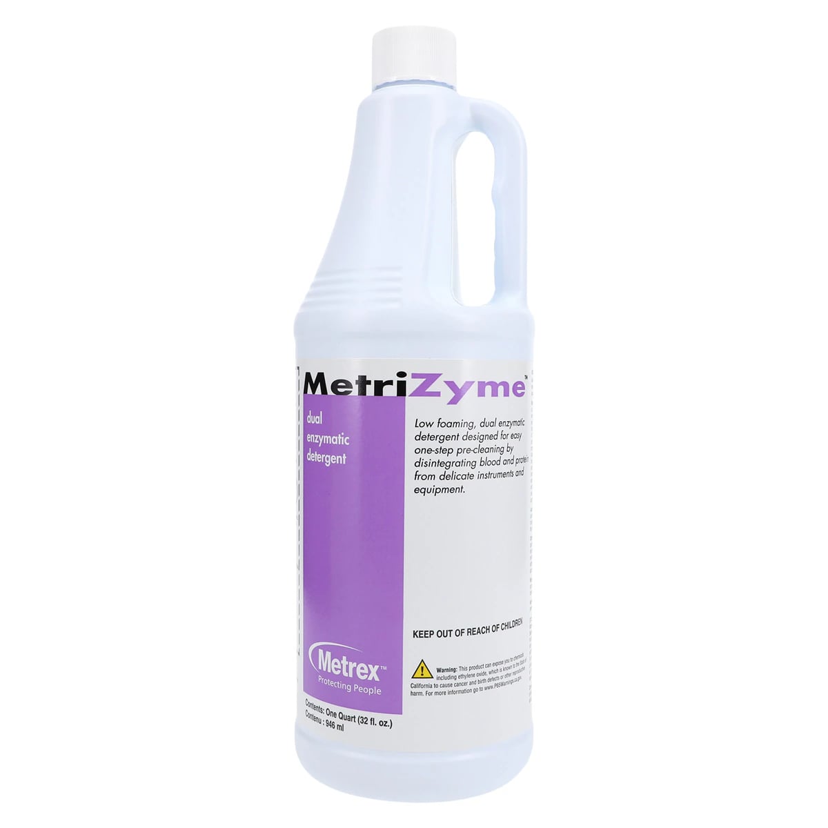 MetriZyme Dual Enzymatic Detergent, pH 7, 1 Qt (32 oz) Bottle, Mint Scent, Low Foaming, 1/Pk