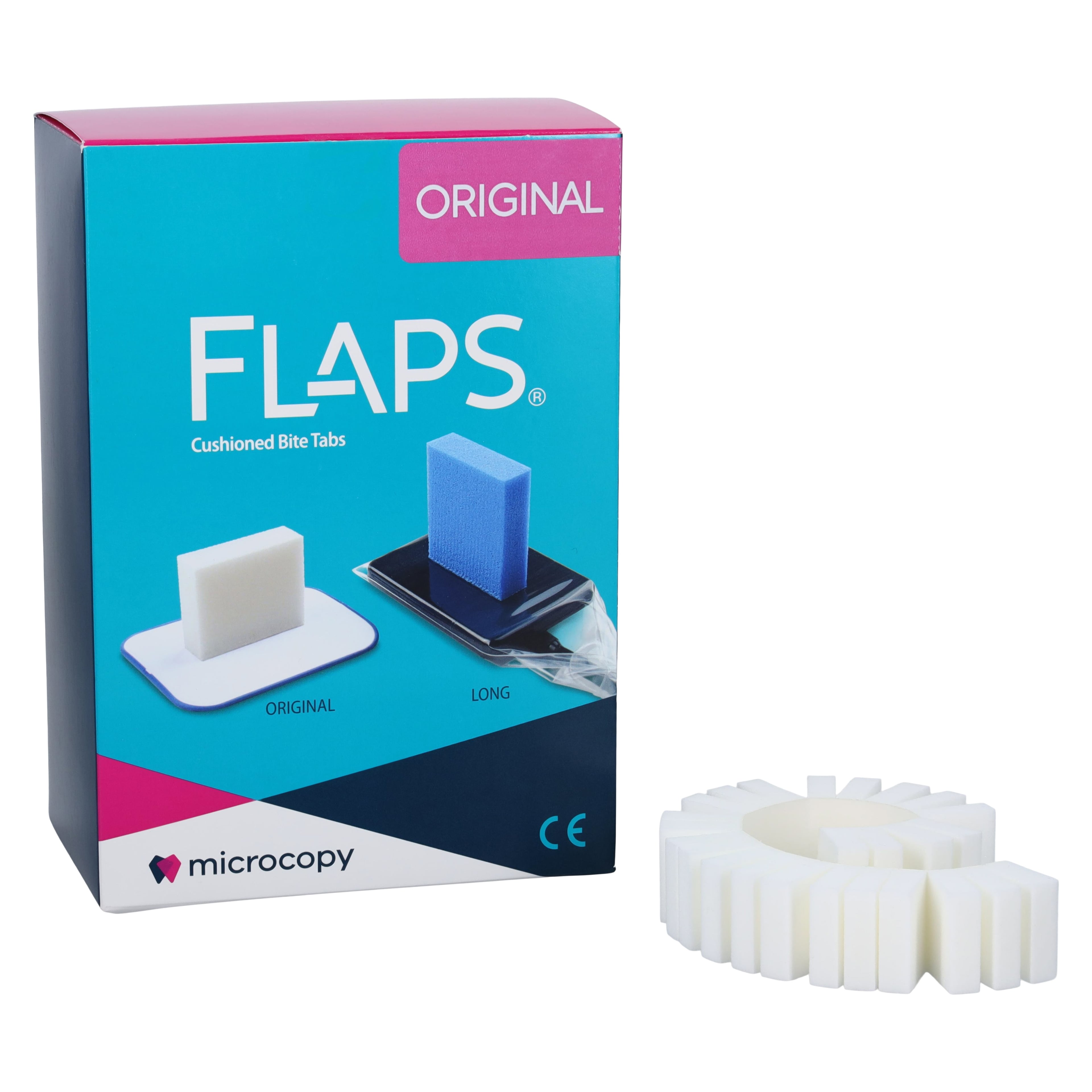 Microcopy FLAPS Cushioned Bite Tabs, Original White, 500/Box, FLF