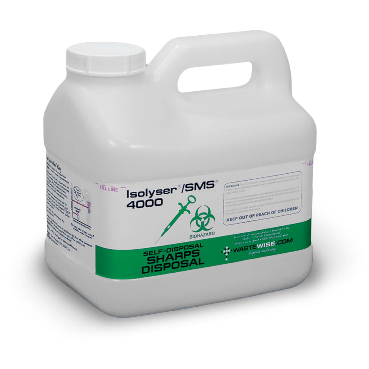 Isolyser SMS 4000 Sharps Self-Disposal System, 5.8 Liter, White, Each, SMS4000
