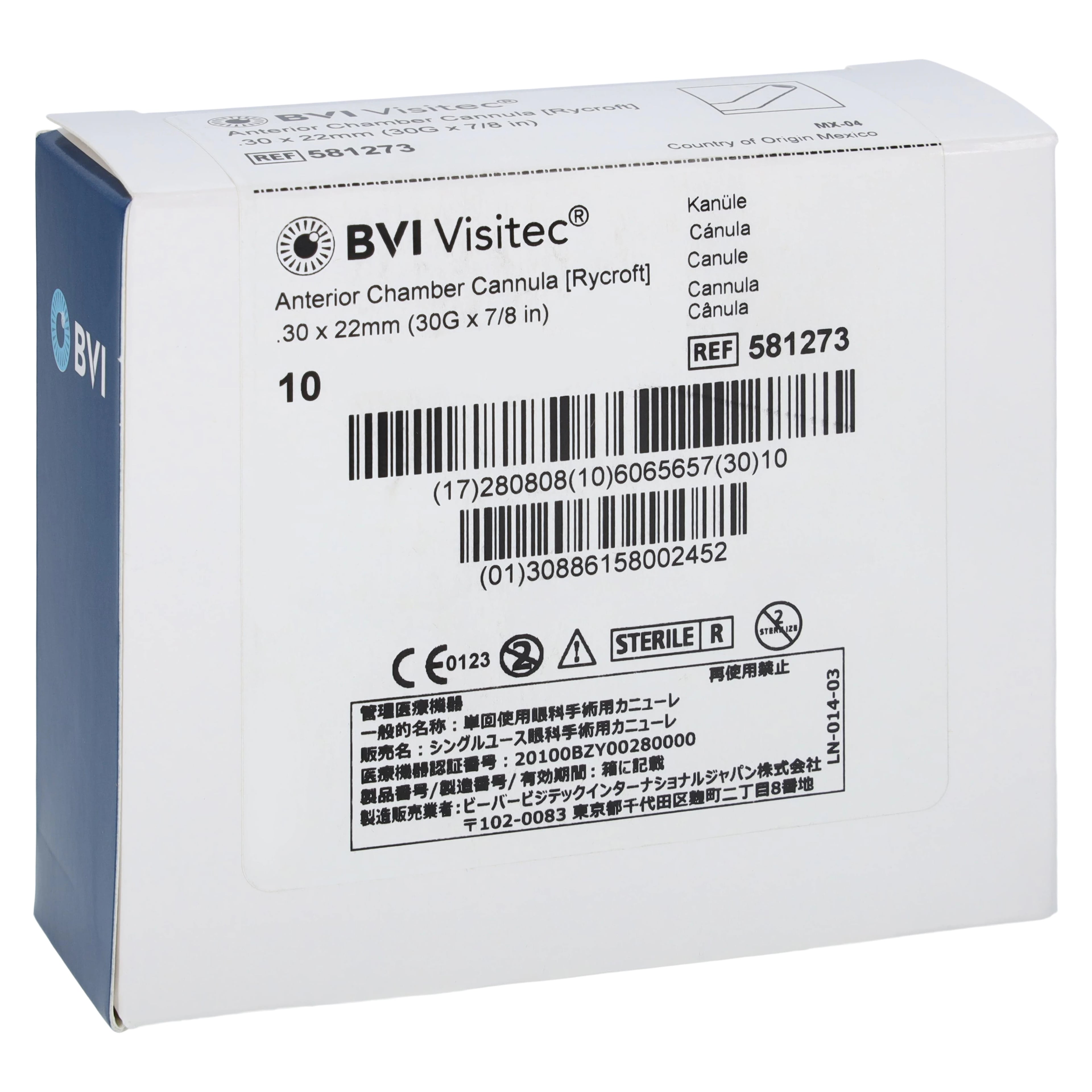 Visitec Anterior Chamber Cannula, 30G x 7/8", Angled 45 Degrees