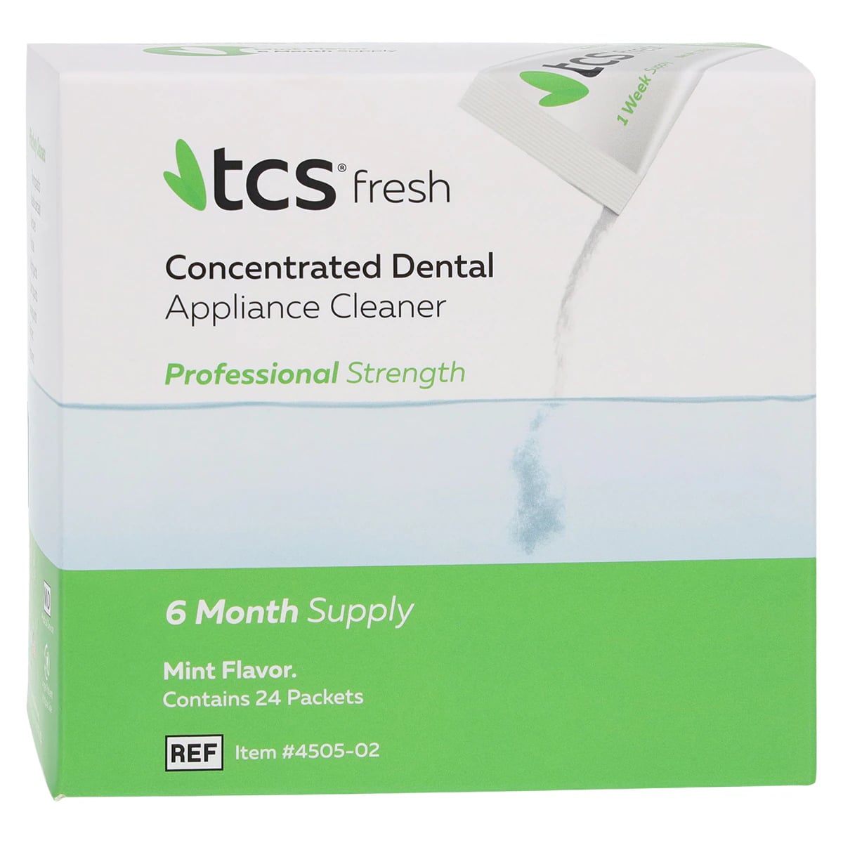 TCS Concentrated Denture Cleaner, Mint Flavor, 1.75 g Packets, 24/Box