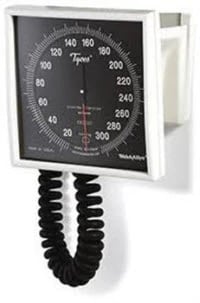 Tycos 767 Series Aneroid Sphygmomanometer, Wall Mount, Black/White, Latex-Free, Dial Display