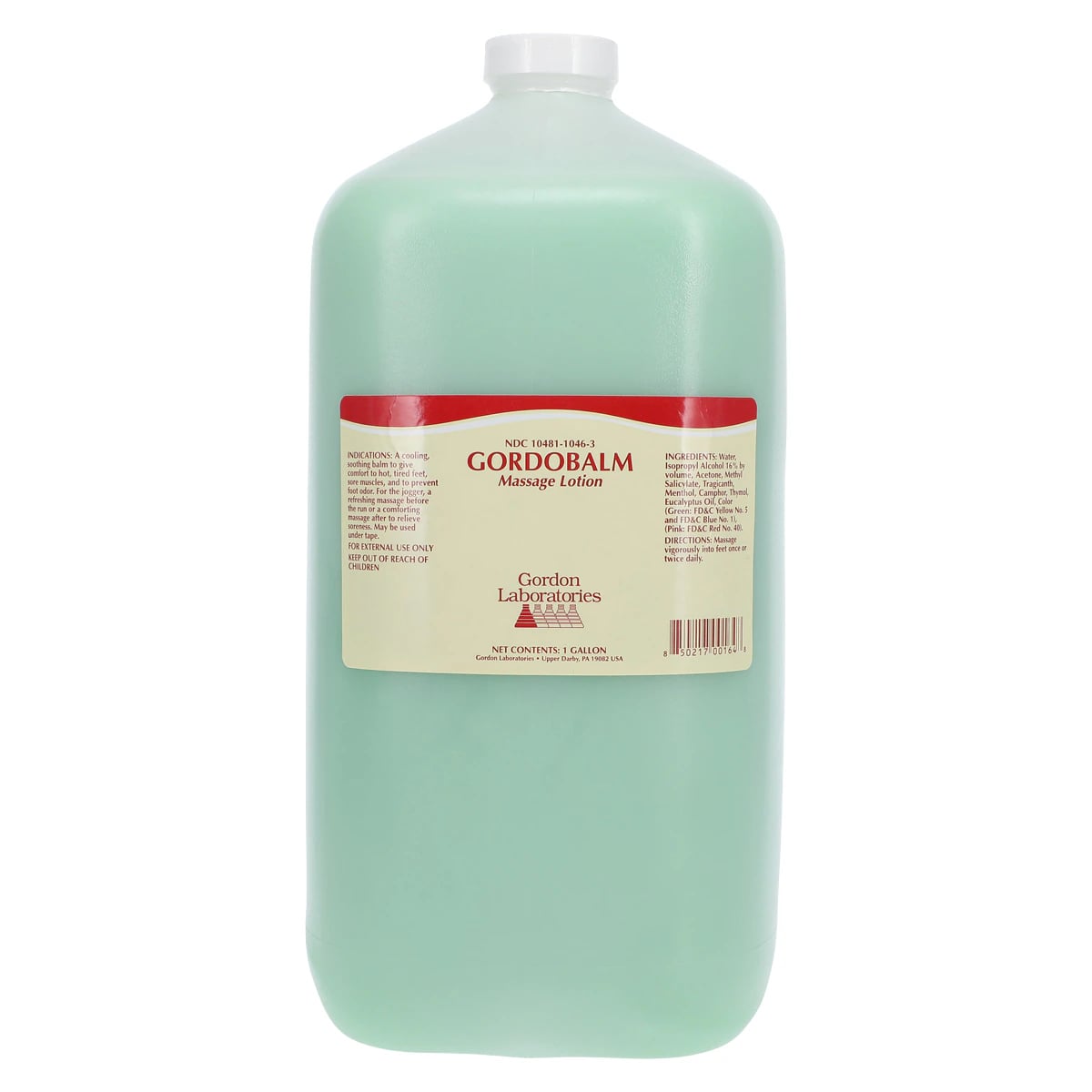 Gordobalm Massage Lotion, Green, Quick Drying, 1 Gallon