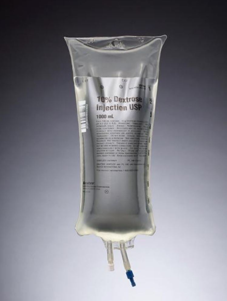 Dextrose Injection USP 10%, Viaflex IV Solution, 1000 mL, 14/Case