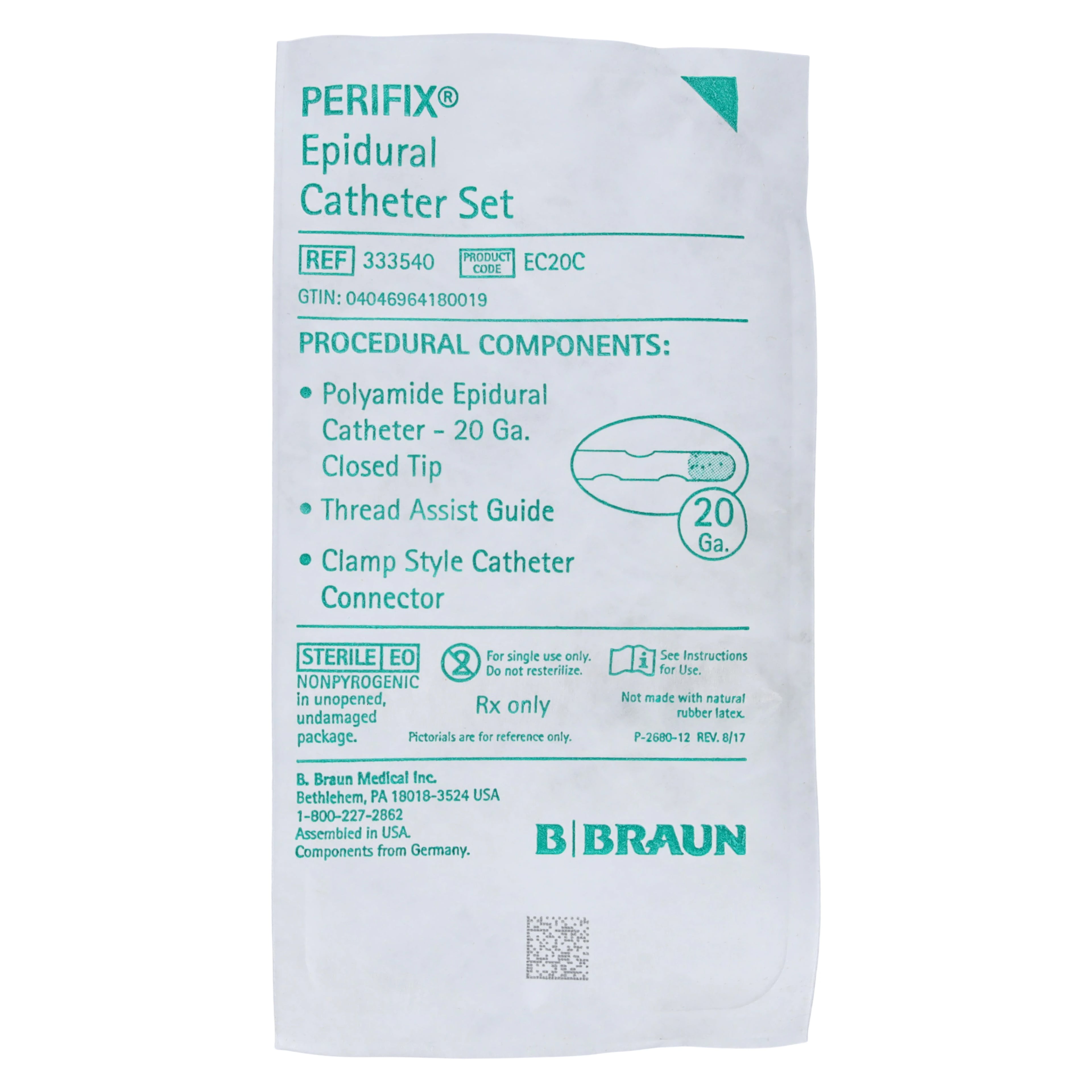 B. Braun Perifix Epidural Catheter, 20 Gauge, 40 inch