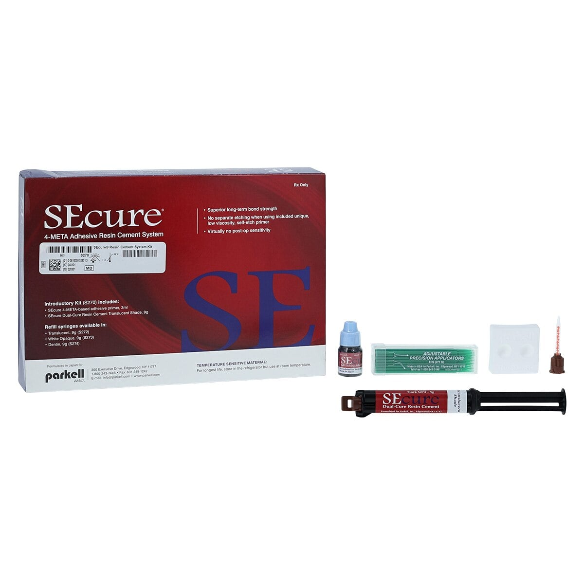 Parkell SEcure Adhesive Resin Cement System Kit, Dual-Cure, Translucent Shade, S270