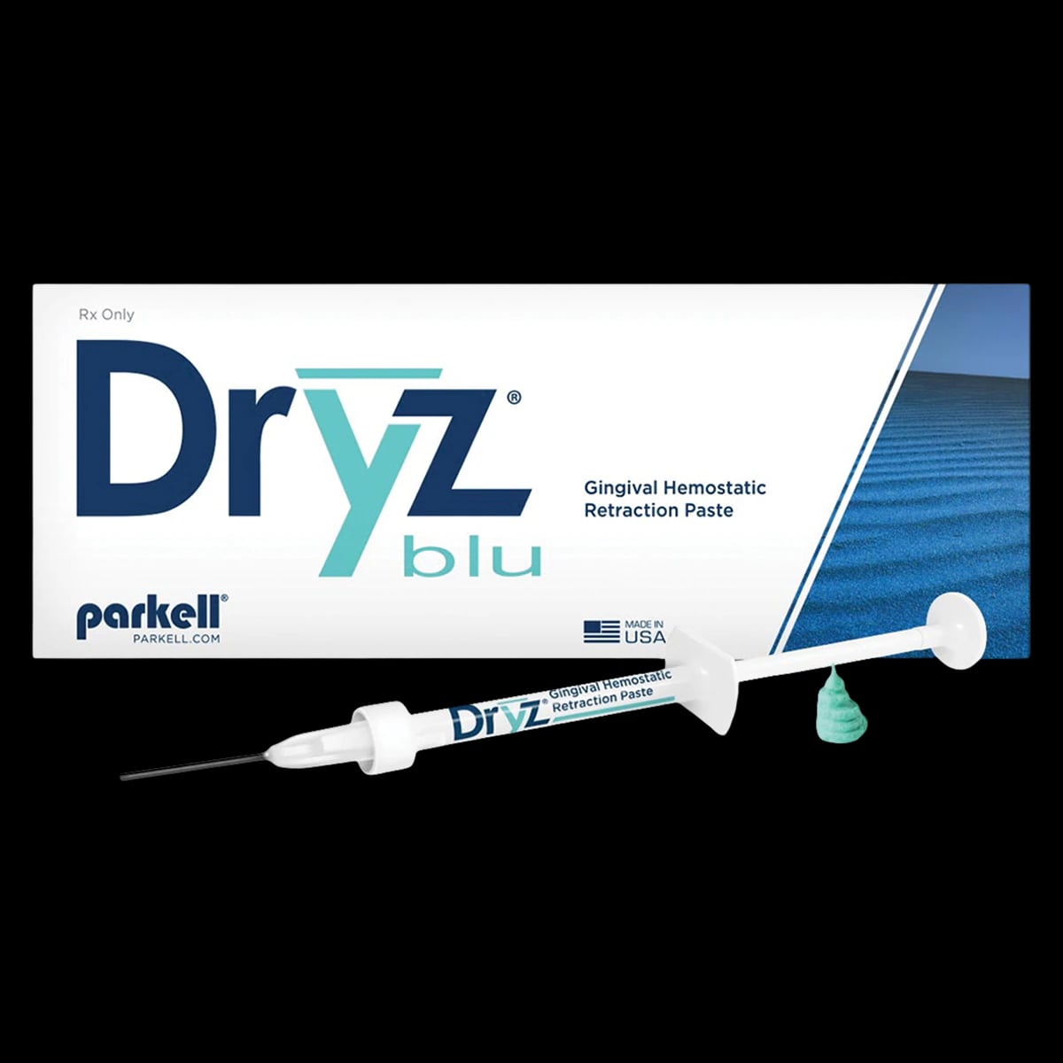 Parkell Dryz Blu Hemostatic Retraction Paste Syringe, 0.5 mL (0.85 g), 7 Syringes with 15 Applicator Tips, S190